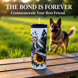 Belgian Malinois' Floral Energy Burst Thermal Tumbler
