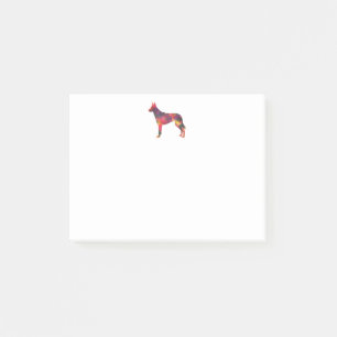 Belgian Malinois Geometric Pattern Silhouette Mult Post-it Notes