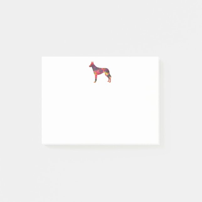 Belgian Malinois Geometric Pattern Silhouette Mult Post-it Notes (Front)