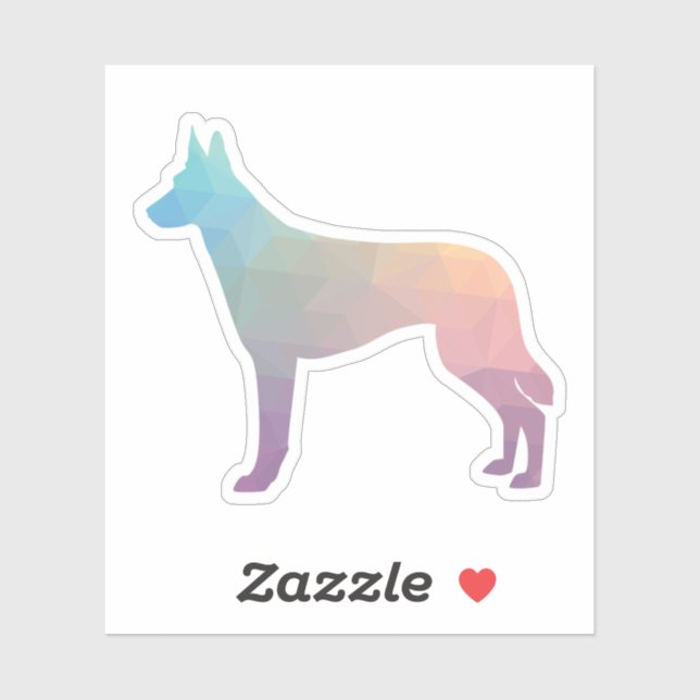 Belgian Malinois Geometric Pattern Silhouette Pas (Sheet)
