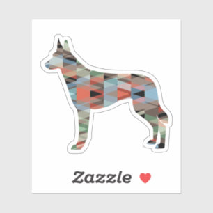Belgian Malinois Geometric Pattern Silhouette Pla