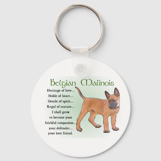 Belgian Malinois Gifts Key Ring (Front)