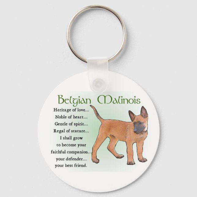 Belgian Malinois Gifts Key Ring (Front)
