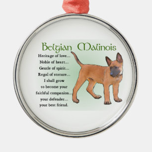 Belgian Malinois Heritage of Love Metal Tree Decoration