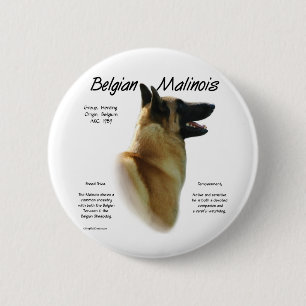 Belgian Malinois History; All about Malinois 6 Cm Round Badge