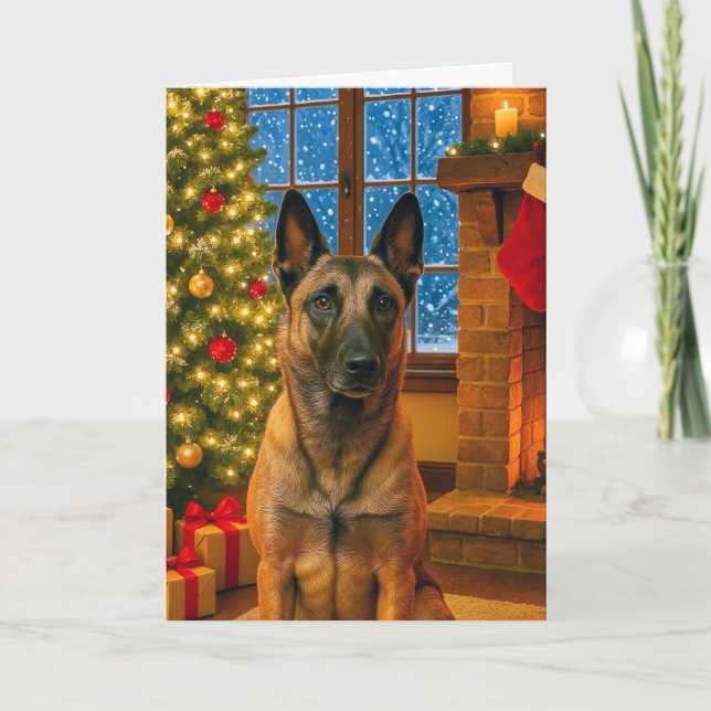 Belgian  Malinois Holiday Card (Front)
