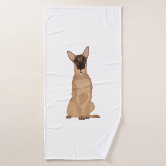Belgian Malinois Illustration! Bath Towel (Bath Towel)