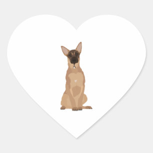 Belgian Malinois Illustration! Heart Sticker