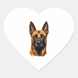 Belgian Malinois in Polygon Style Classic T-Shirt Heart Sticker