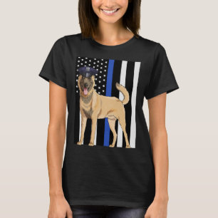 Belgian Malinois K9 Police Officer USA Flag T-Shirt