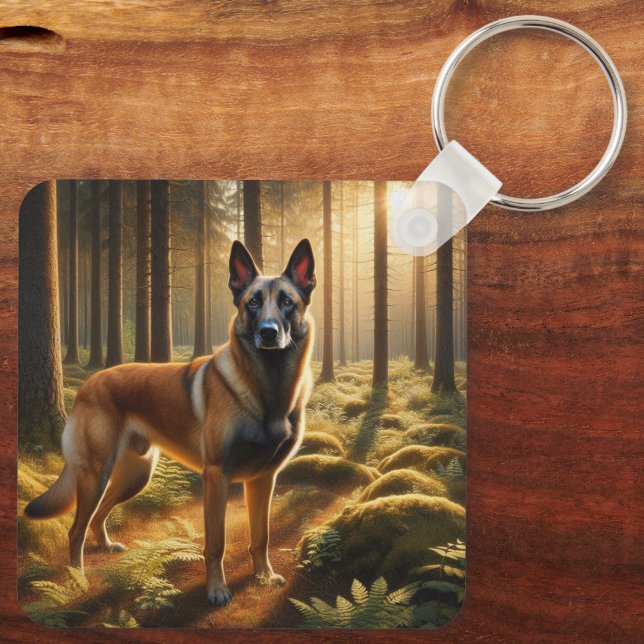 Belgian Malinois Key Ring (Back)