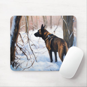 Belgian Malinois Let It Snow Christmas Mouse Mat