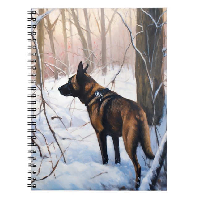 Belgian Malinois Let It Snow Christmas Notebook (Front)