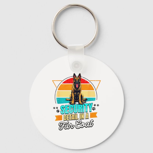 Belgian Malinois Lover Funny Belgian Malinois Retr Key Ring (Front)