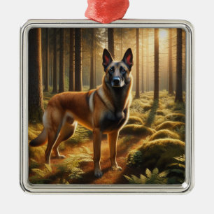 Belgian Malinois Metal Tree Decoration