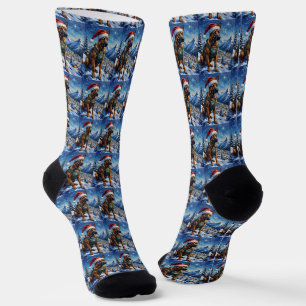 Belgian Malinois Mountain Patrol Christmas Socks