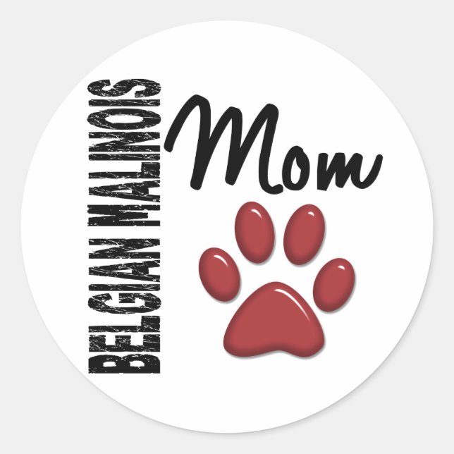 Belgian Malinois Mum 2 Classic Round Sticker (Front)