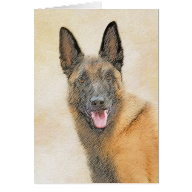 Belgian Malinois Painting - Cute Original Dog Art (Front)
