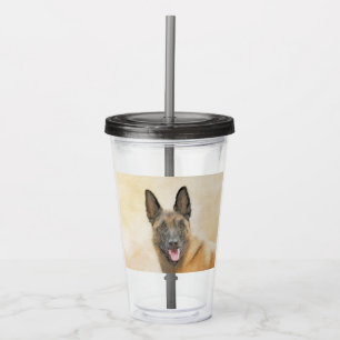 Belgian Malinois Painting - Cute Original Dog Art Acrylic Tumbler