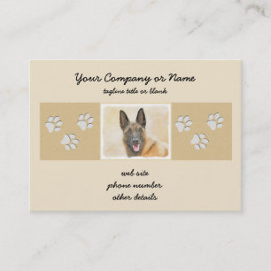 Belgian Malinois Painting - Cute Original Dog Art Business Card