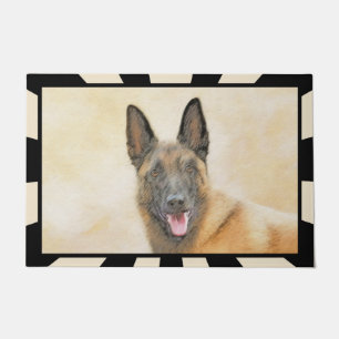 Belgian Malinois Painting - Cute Original Dog Art Doormat