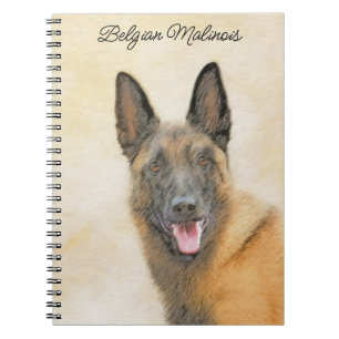 Belgian Malinois Painting - Cute Original Dog Art Notebook