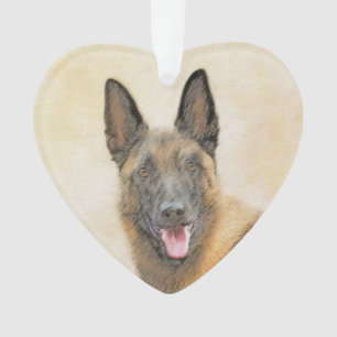 Belgian Malinois Painting - Cute Original Dog Art Ornament