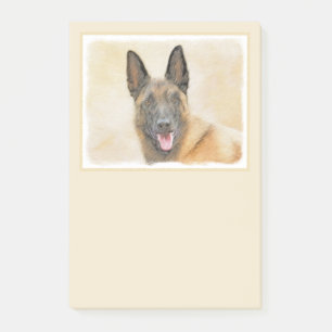 Belgian Malinois Painting - Cute Original Dog Art Post-it Notes