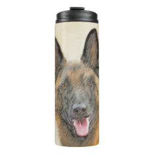 Belgian Malinois Painting - Cute Original Dog Art Thermal Tumbler