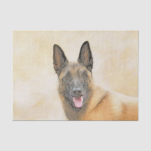 Belgian Malinois Painting - Cute Original Dog Art Tissue Paper