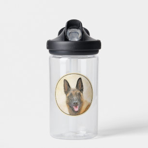 Belgian Malinois Painting - Cute Original Dog Art Water Bottle