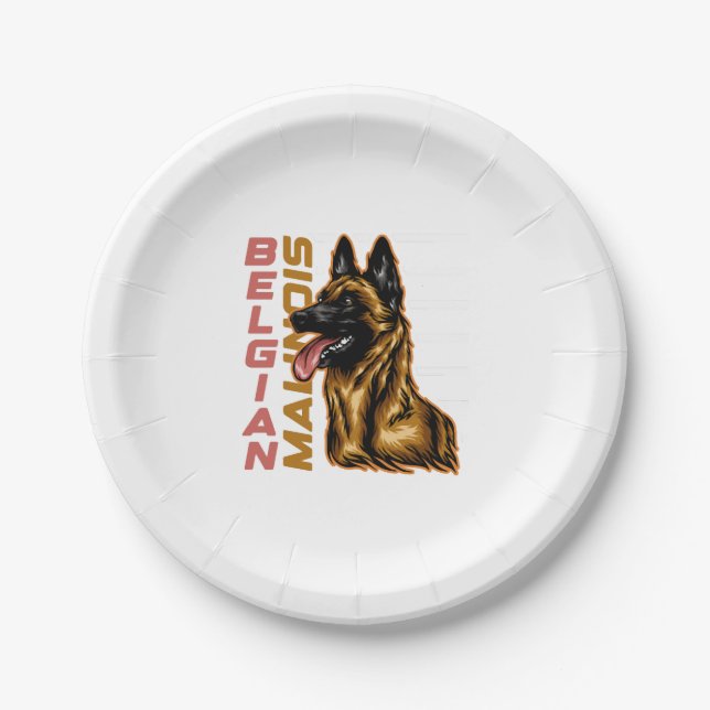 Belgian Malinois   Paper Plate (Front)