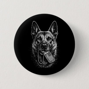 Belgian Malinois Patriotic Dog Tag USA Flag 6 Cm Round Badge