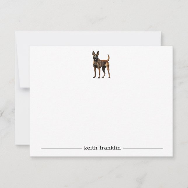 Belgian Malinois Personalised Note Cards (Front)
