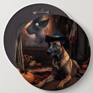 Belgian Malinois Pumpkins Halloween Scary 6 Cm Round Badge