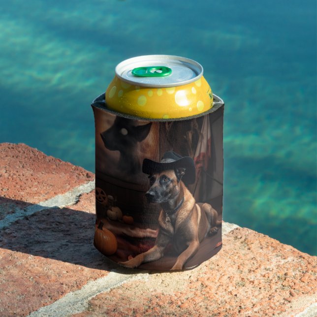 Belgian Malinois Pumpkins Halloween Scary Can Cooler (In Situ Pool)