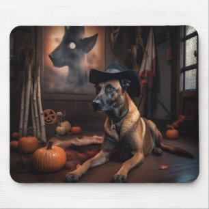 Belgian Malinois Pumpkins Halloween Scary Mouse Mat