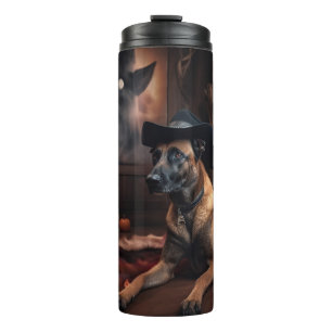Belgian Malinois Pumpkins Halloween Scary Thermal Tumbler