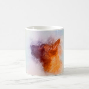 Belgian Malinois Puppy Painting- Mechelaar Coffee Mug