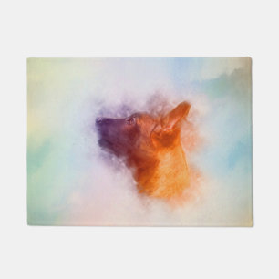 Belgian Malinois Puppy Painting - Mechelaar Doormat
