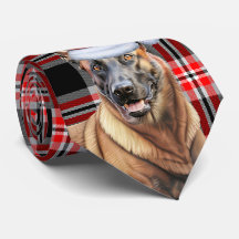 Belgian Malinois Red Plaid Holiday Christmas