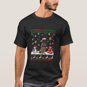 Belgian Malinois Santa Happy Christmas Funny Ugly  T-Shirt