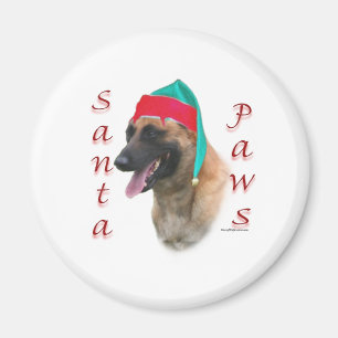 Belgian Malinois Santa Paws;Santa Belgian Malinois Magnet