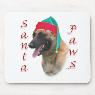 Belgian Malinois Santa Paws;Santa Belgian Malinois Mouse Mat