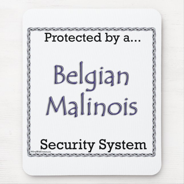 Belgian Malinois Security System Mouse Mat (Front)