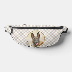 Belgian Malinois Shepherd Mahogany Painting Art Bum Bags