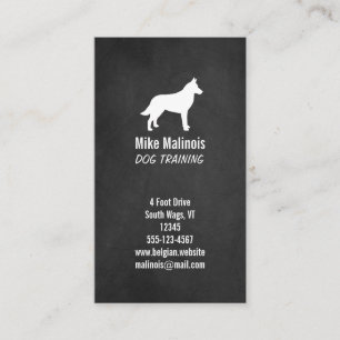 Belgian Malinois Silhouette - Chalkboard Style Business Card