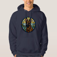 Belgian Malinois Stained Glass Style Illustration