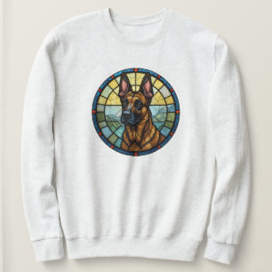 Belgian Malinois Stained Glass Style Illustration Sweatshirt