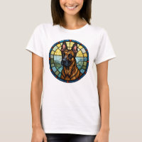 Belgian Malinois Stained Glass Style Illustration
